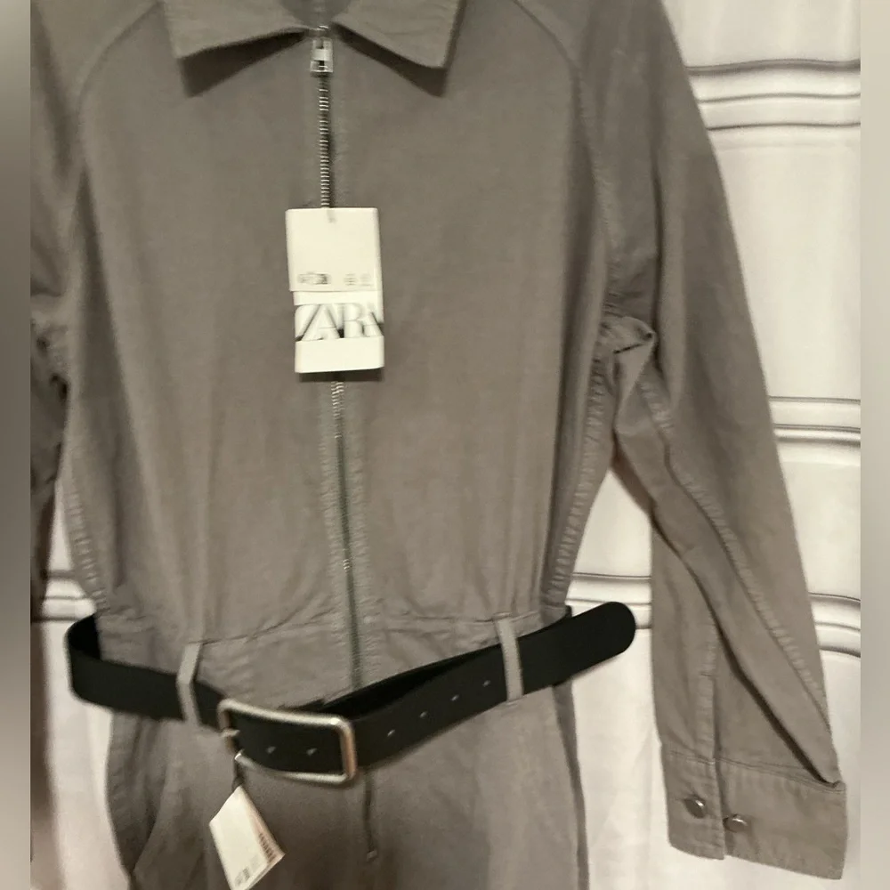 NWT ZARA ZARA LONG BELTED JUMPSUIT COLLECTION  SIZE L 🚨PRICE FIRM NO DISCOUNT